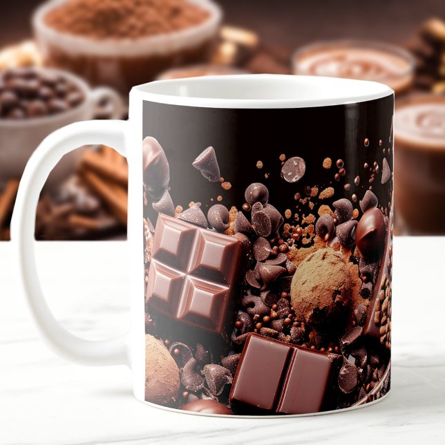 Chocolat Chocolat Chocolat Chaud Mug (Chocoholic Hot Chocolate Cocoa Mug)