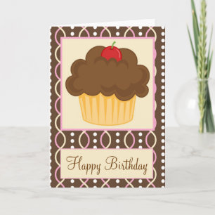 Chocolat Cupcake Bonne carte d'anniversaire
