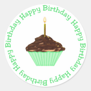 Chocolat Cupcake Sticker d'anniversaire