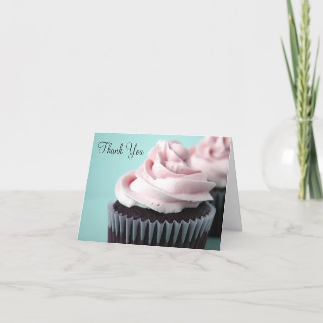 Chocolat Cupcakes Vanille Rose Frosting Merci (Devant)