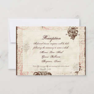 Chocolat Damask Swirl Réponse du Mariage Carte RSV