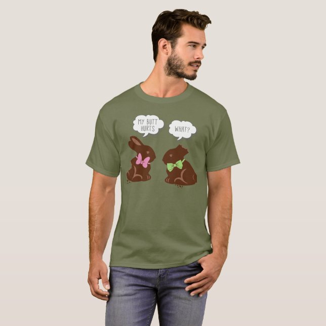 Chocolat de lapin de Pâques amusant T-shirt (Devant entier)