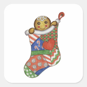 Chocolat de Noël en forme de bas autocollant