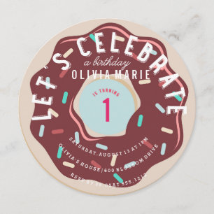 CHOCOLAT DONUT ANNIVERSAIRE INVITATION