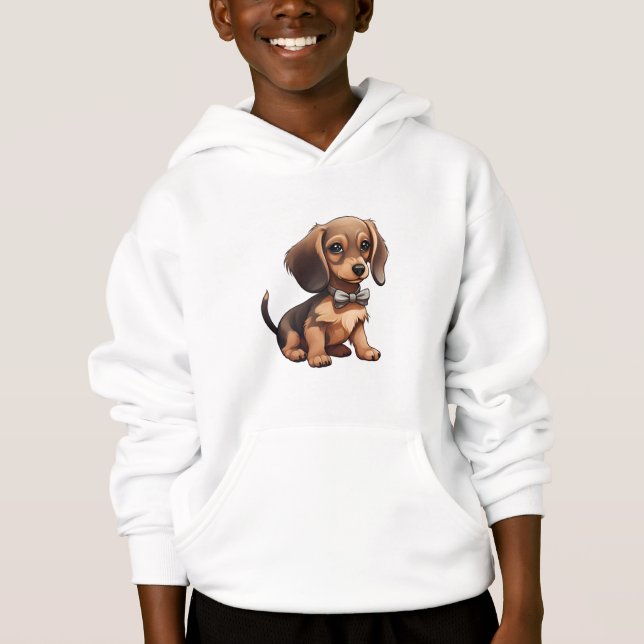 Chocolat et Sweat - shirt à capuche Tan Dachshund (Devant)