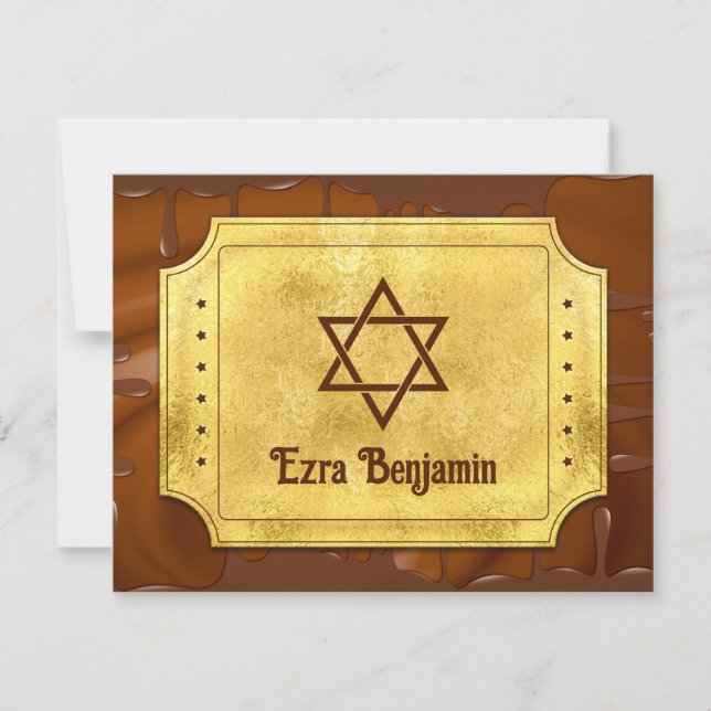 Chocolat Golden Ticket Bar Bat mitzvah Merci (Devant)