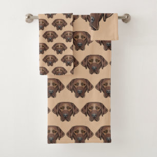 Chocolat Lab Chien Conception de serviettes de bai
