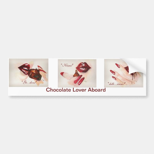 Chocolat Lover Aboard Bumper Sticker (Devant)