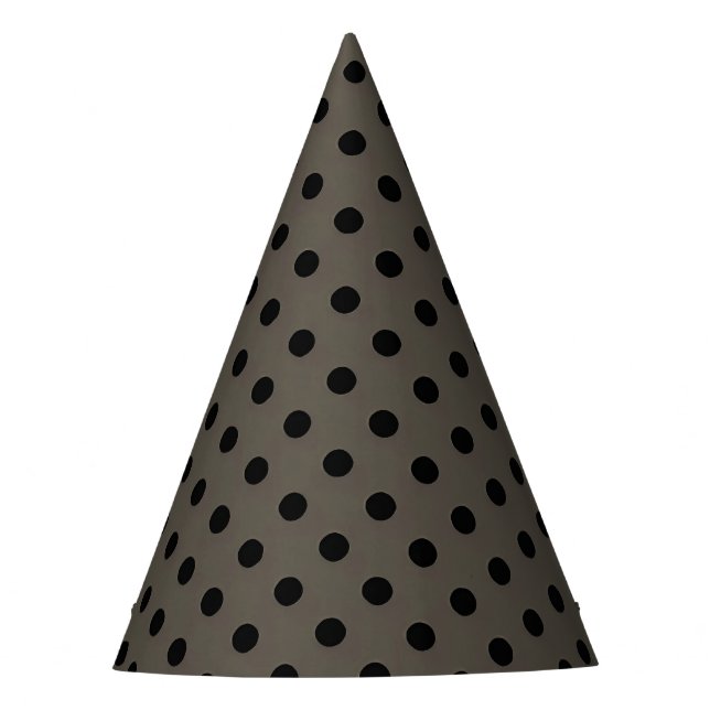 Chocolat Marron sur Chapeau de Fête à pois Noirs (Devant)