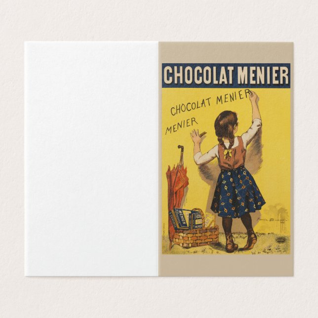 Chocolat Menier Petite fille Mur écriture (Outside Unfolded)