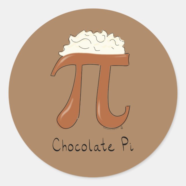 Chocolat Pi Cute Math Stickers Jour Pi (Devant)