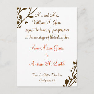 Chocolat profond Christian Faire-part de mariage