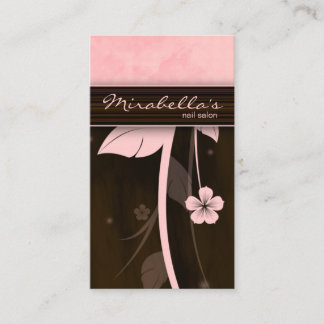 Chocolat rose Carte de visite à fleurs Brown