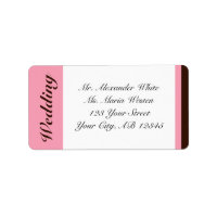 Chocolat rose rayé Brown Étiquettes de adresse Mar