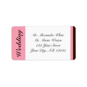 Chocolat rose rayé Brown Étiquettes de adresse Mar