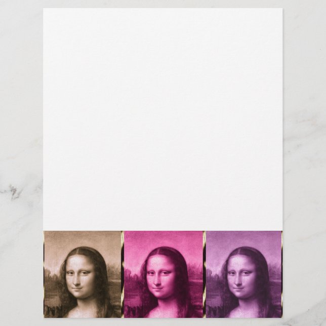 Chocolat rose violet Poster de animal Mona Lisa (Devant)