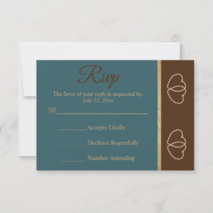 Chocolat RSVP de mariage Brown et Turquoise foncé
