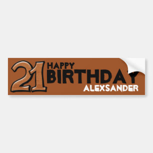 Chocolat Silly Number 21 Anniversaire Long Sticker
