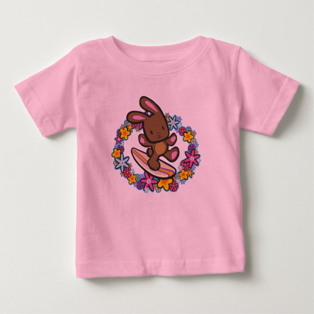 Chocolat Surf Bunny Toddler T-Shirts (Devant)