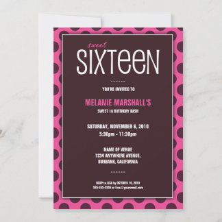 Chocolat Sweet sixteen et rose| Invitations de par