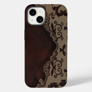 chocolat tendance cuir Brown Damask iphone5 coque