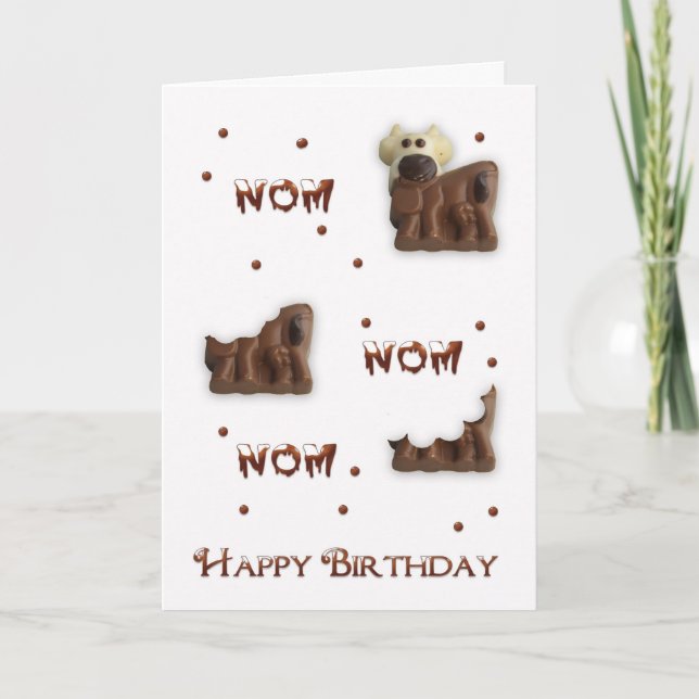 Chocolate Cow Nom Nom Carte de voeux Anniversaire (Devant)