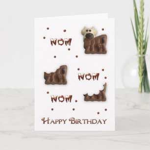 Chocolate Cow Nom Nom Carte de voeux Anniversaire
