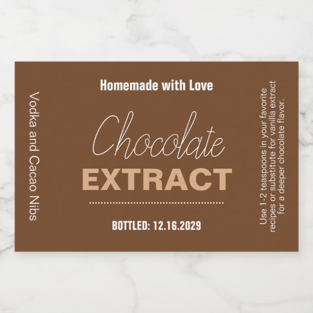 Chocolate Extract Modern Label Sticker (Étiquettes simples)