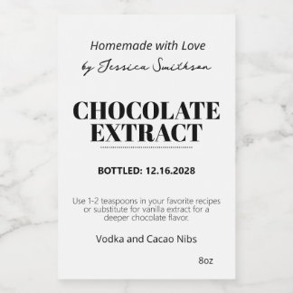 Chocolate Extract Modern Label Sticker ZEX_001g