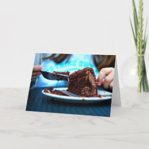 CHOCOLATE GÂTEAU CARTE D'ANNIVERSAIRE POUR FILLE E