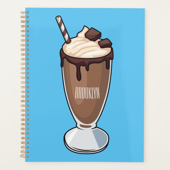 Chocolate milkshake cartoon illustration  (Devant)