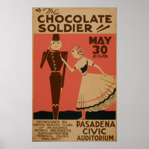 Chocolate Soldier Vintage WPA Poster