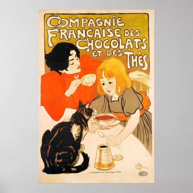 Chocolats et des Thès 1895 IMPRIMÉ AFFICHE A5-A1 (Devant)