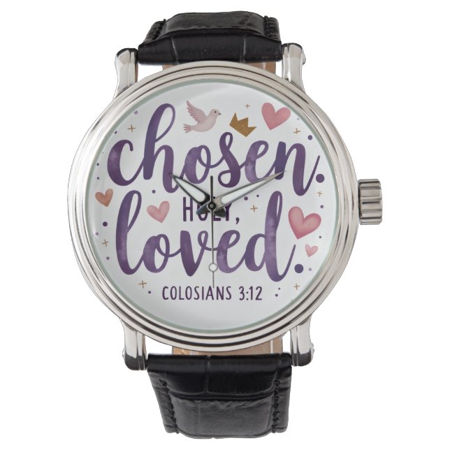 Choisi. Saint. Aimé." Montre électronique chrétien (devant)