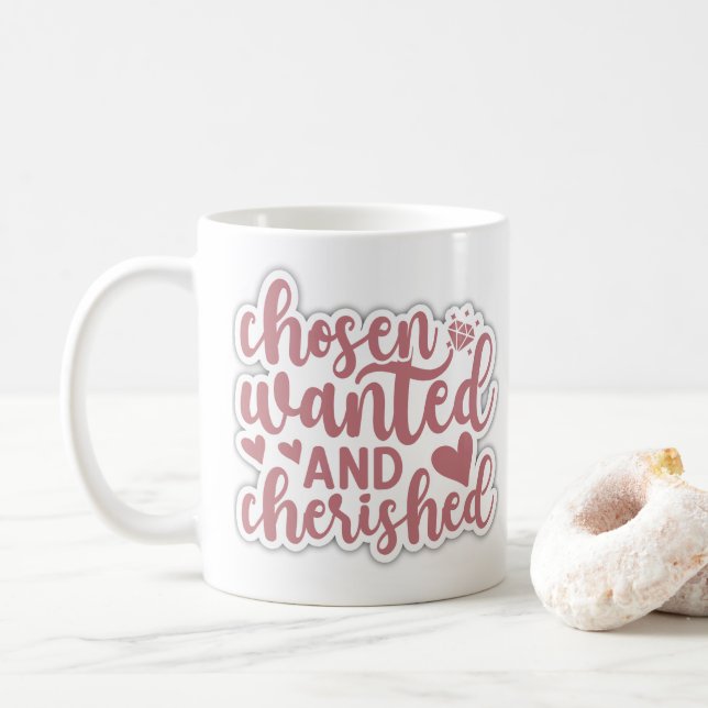 choisi, voulu et chéri mignon tasse à café (Avec donut)