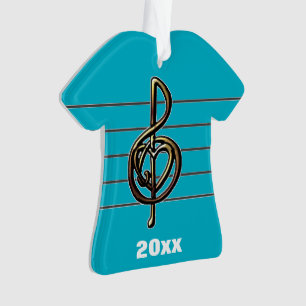 Choisir une couleur Embossée Look Treble Clef et H