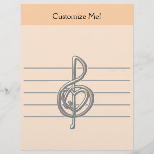 Choisir une couleur Embossée Look Treble Clef et H