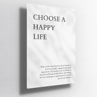 Choisir une vie heureuse personnalisée Poster d'in