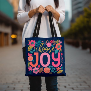 Choisissez Joy Floral Sac fourre-tout, Citation In