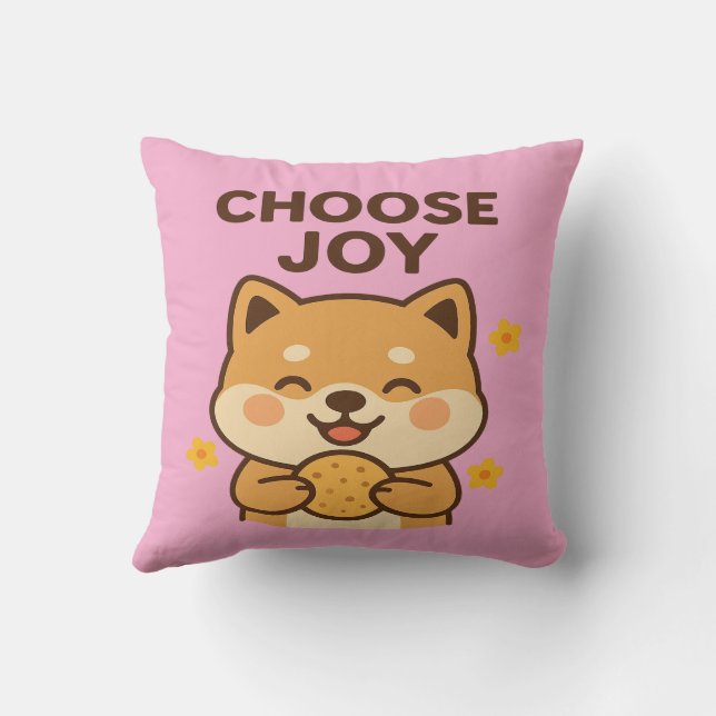 Choisissez Joy Shiba Inu Coussin | Décor de vibes  (Verso)
