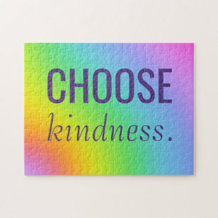 Choisissez Kindness Rainbow Gradient Puzzle