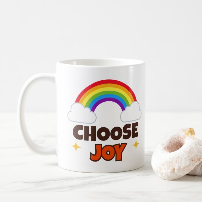 Choisissez la Joie - Mug Arc-en-Ciel (Avec donut)