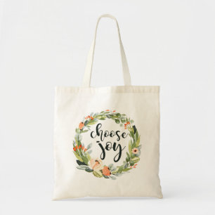 Choisissez la joie, sac fourre-tout floral inspir