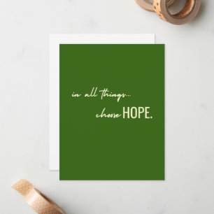 choisissez l'espoir. en toutes choses. Cartes de n