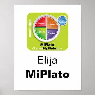 Choisissez MyPlate Poster espagnol - Elija MiPlato