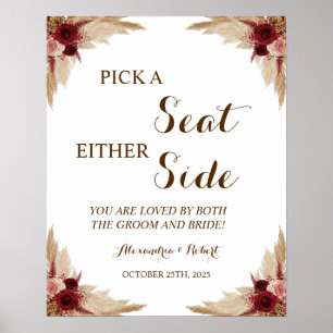 Choisissez un siège pas un côté Pampas Poster Mari