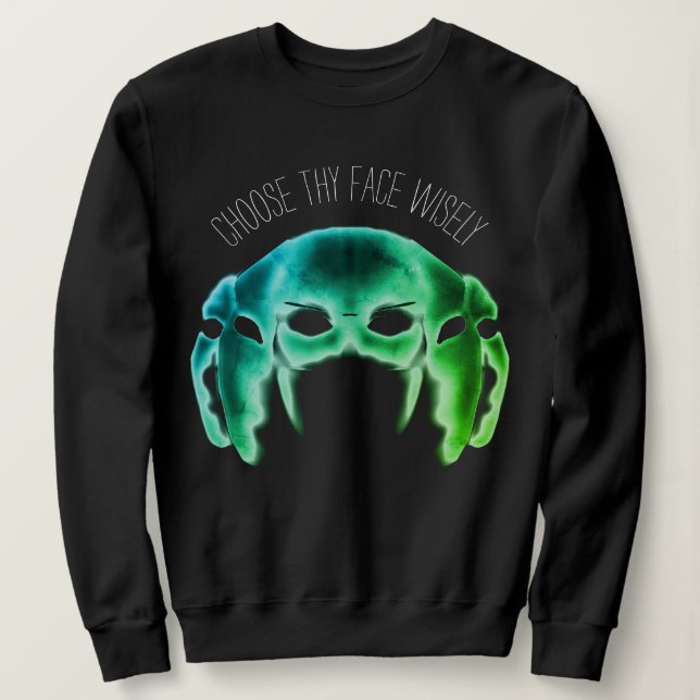 Choisissez votre visage Un sweatshirt fantôme vert (Design devant)