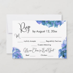Choix de menu de calligraphie avec RSVP à l'horten