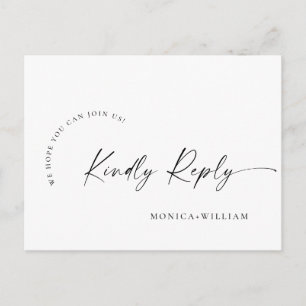 Choix de menu de calligraphie élégant pour RSVP de