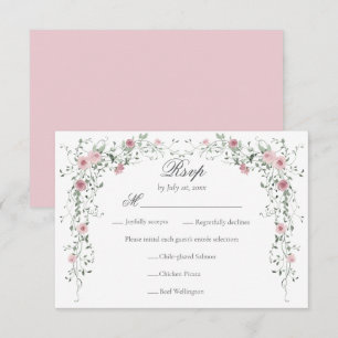Choix de menu de mariage aux fleurs roses blush vi